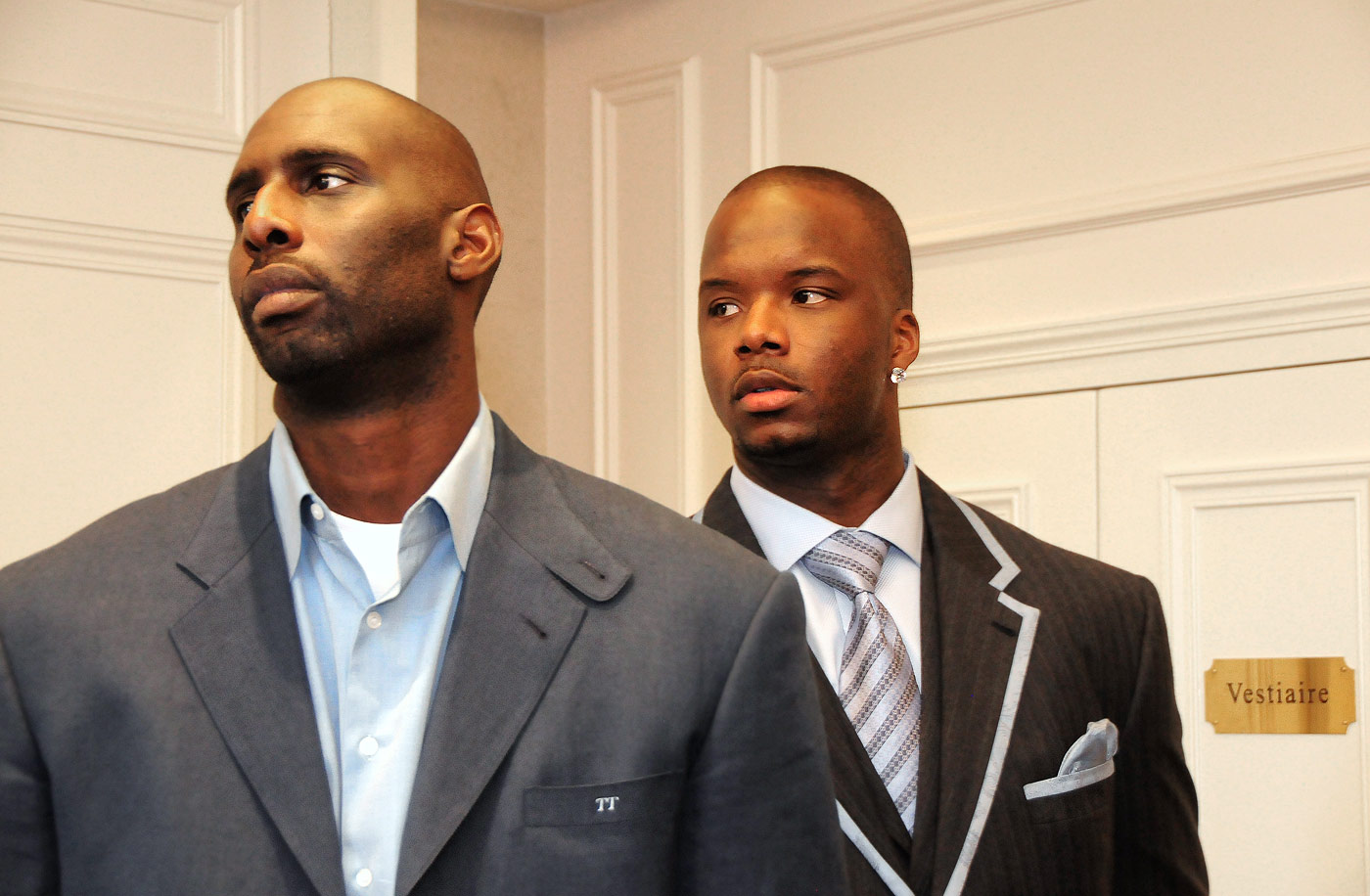 Unknown person and Jermaine O'Neal (NBA), Paris, France, 2010 