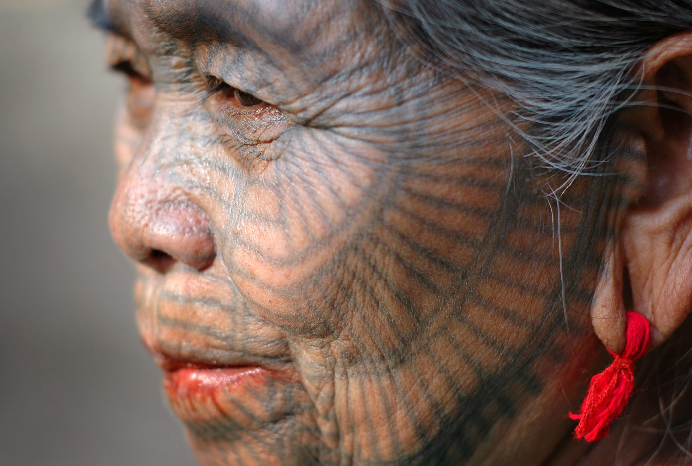Woman of the tattooed Burmese Chin Tribe, Chin State, Western Myanmar, 2005