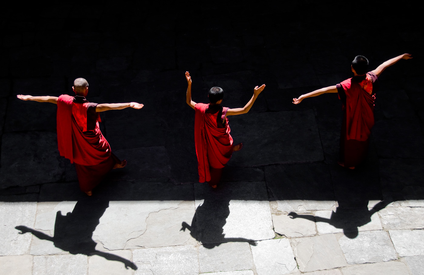 Rehearsal for «Jakar Tsechu», Bumthang, 2010 