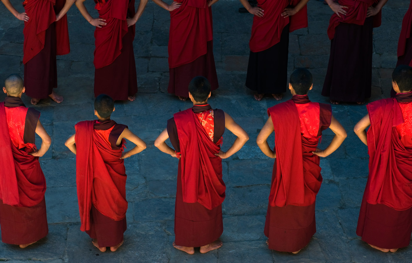 Rehearsal for «Jakar Tsechu», Bumthang, 2010 