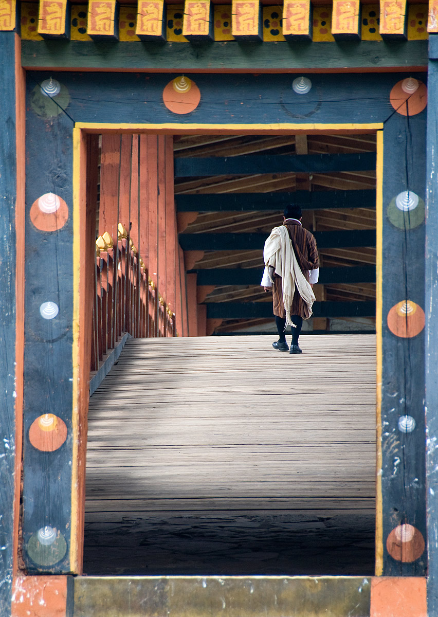 Wooden bridge, Punakha Dzong, Punakha, 2010