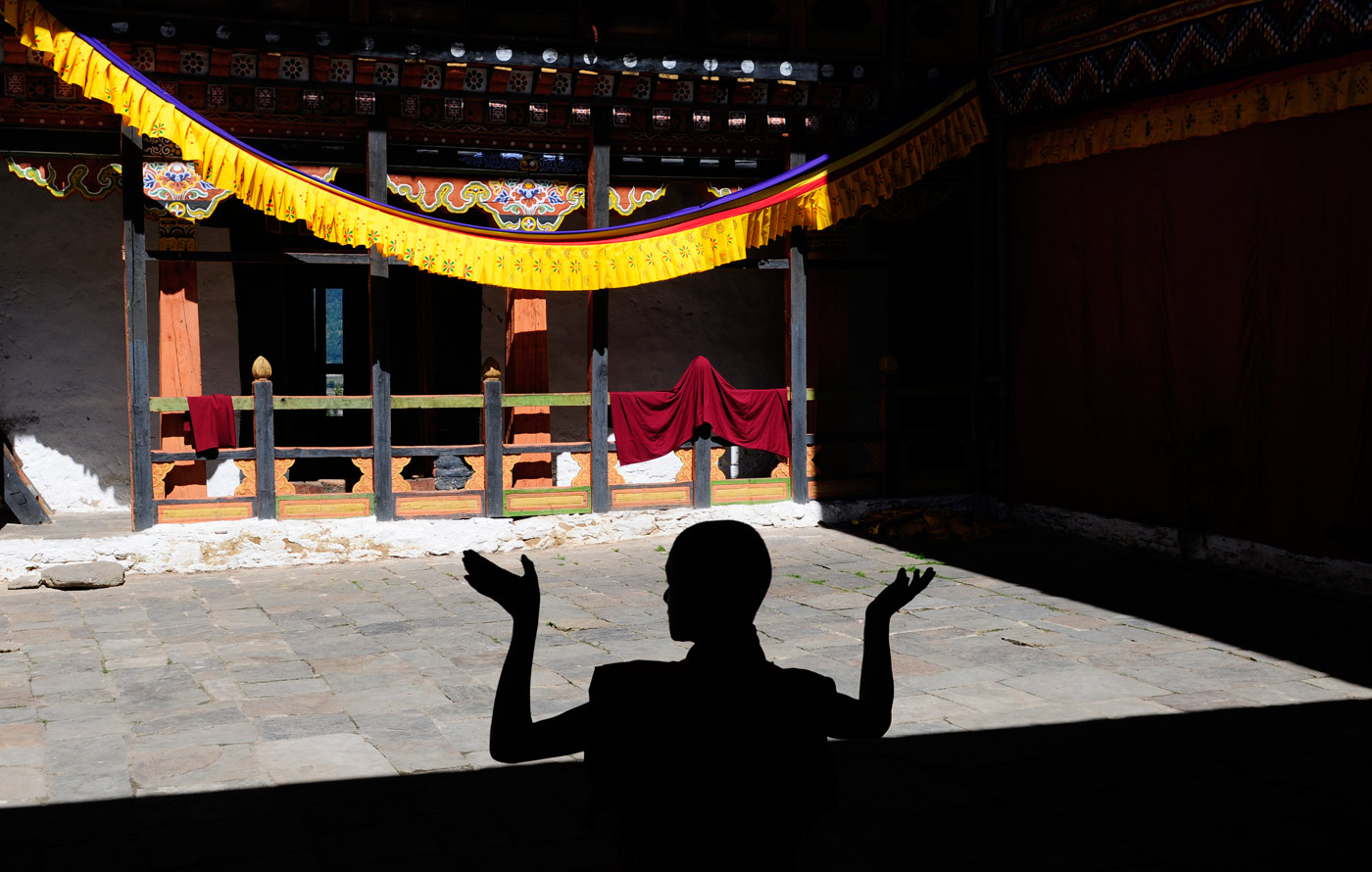 Rehearsal for «Jakar Tsechu», Bumthang, 2010 