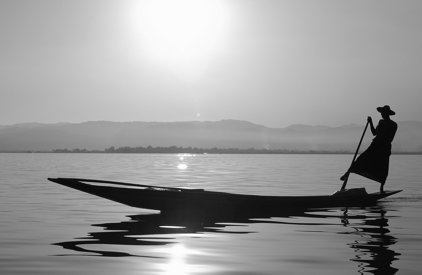 Leg rowing fisherman, Inle Lake, Shan State, 2005