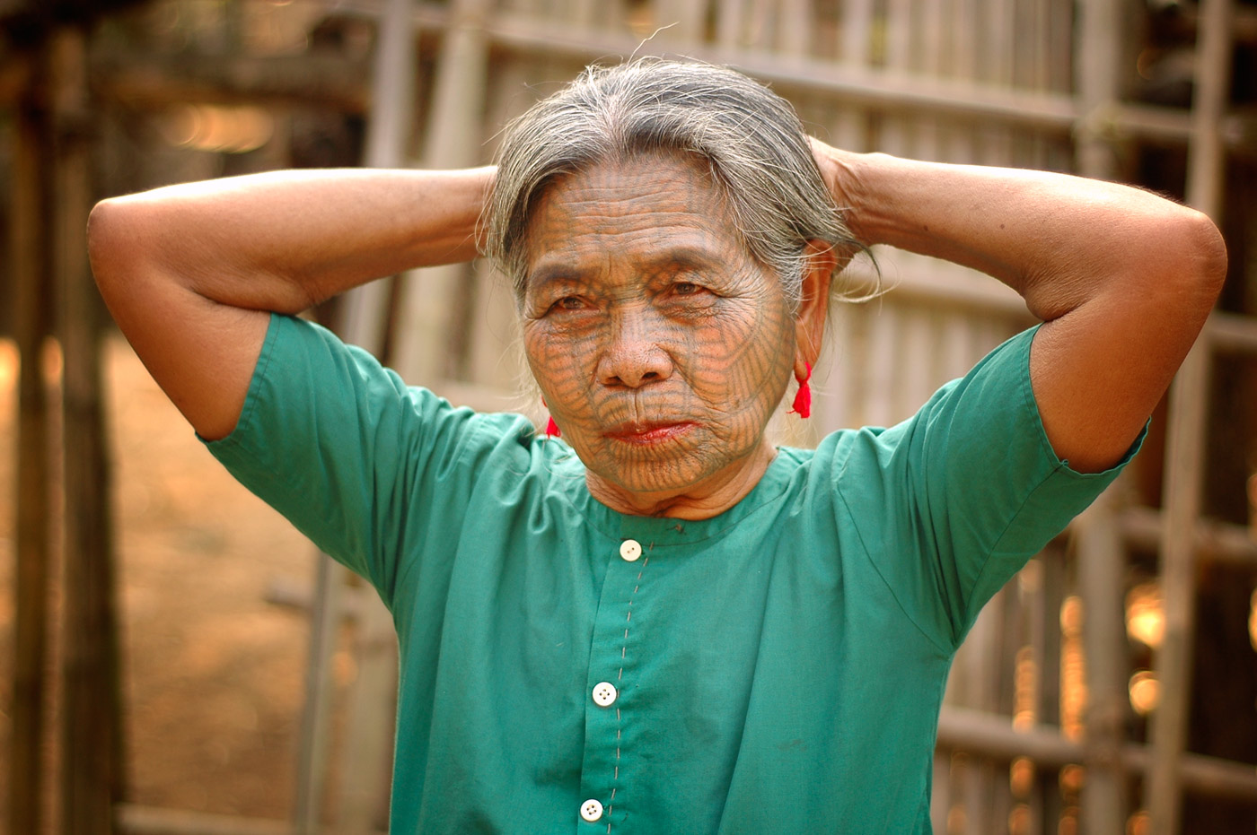 Woman of the tattooed Burmese Chin Tribe, Chin State, Western Myanmar, 2005