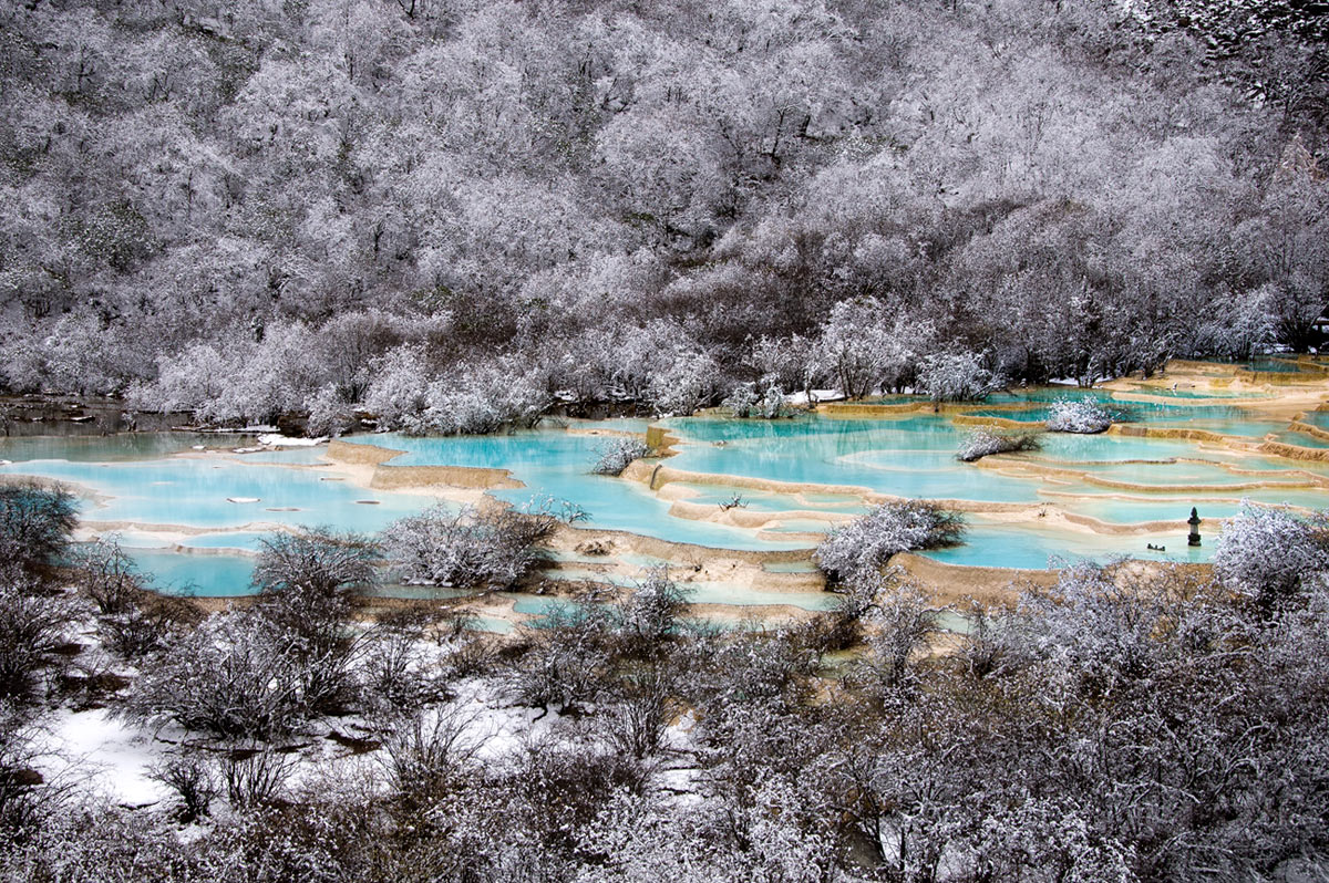 Multicolored Ponds, Huanglong NP, Tibetan China, 2010