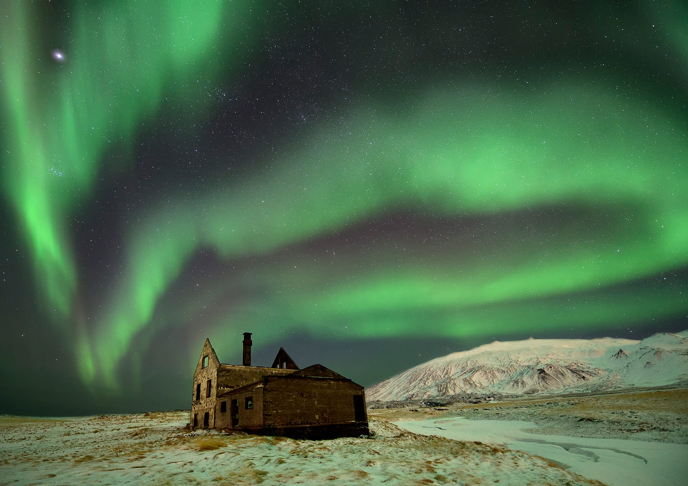 Strong Northern Lights, Near Hellnar, 2013