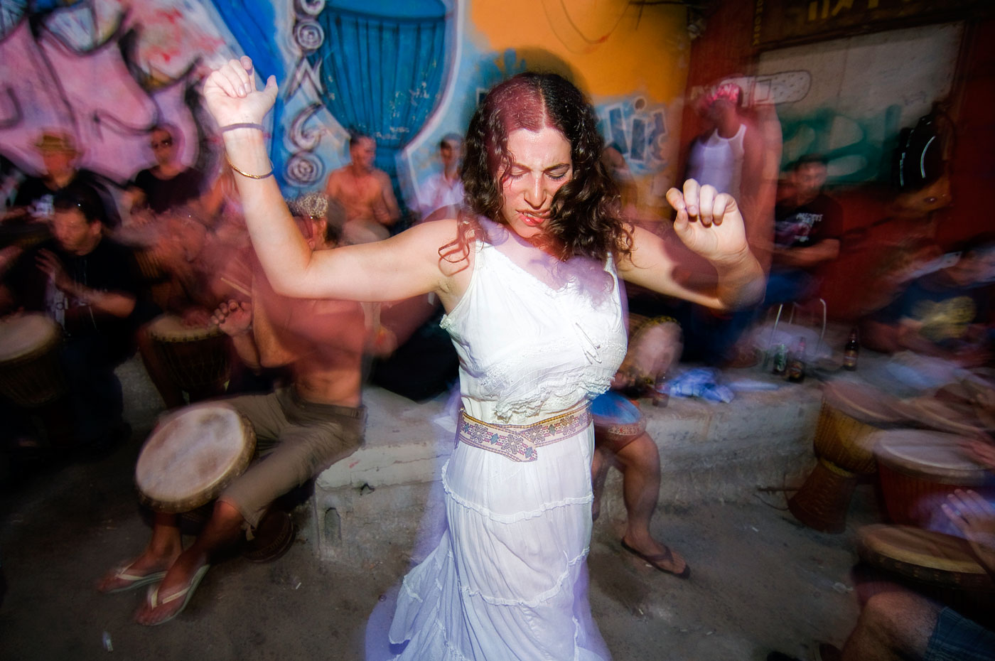 It is a group whose size changes from week to week, but whose energy is so well known that the beach was named after it, Drummers Beach, Tel Aviv, 2011