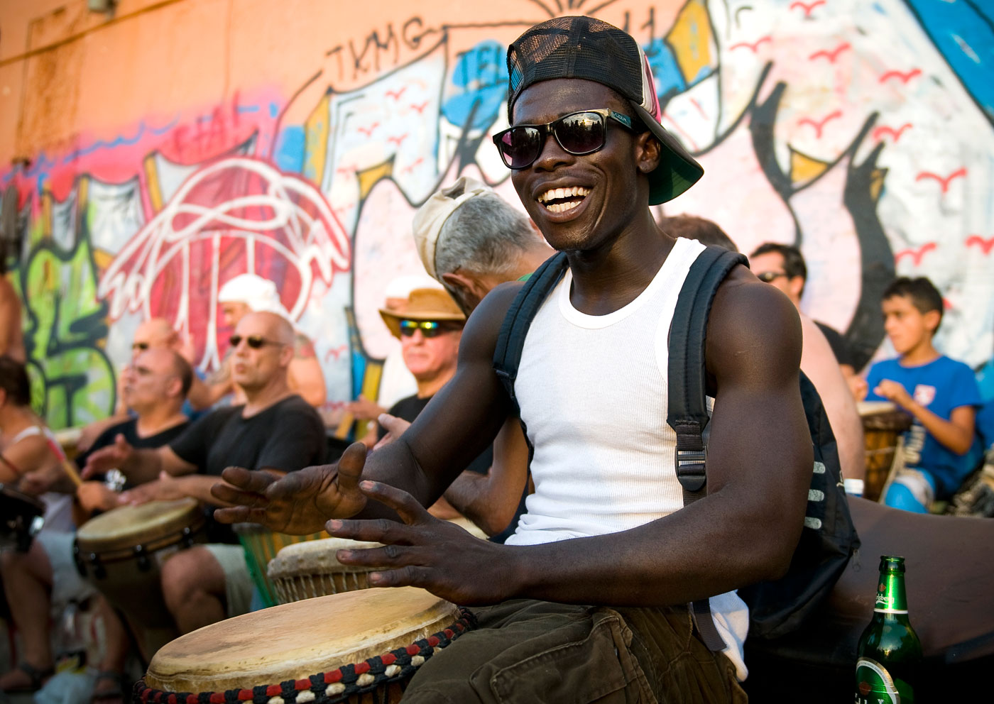 Why do they play? We just don’t know; maybe the need for rhythm, maybe solitude, maybe just a very easy way to overcome daily problems…? Maybe, everyone has his own cause, Tel Aviv, 2011