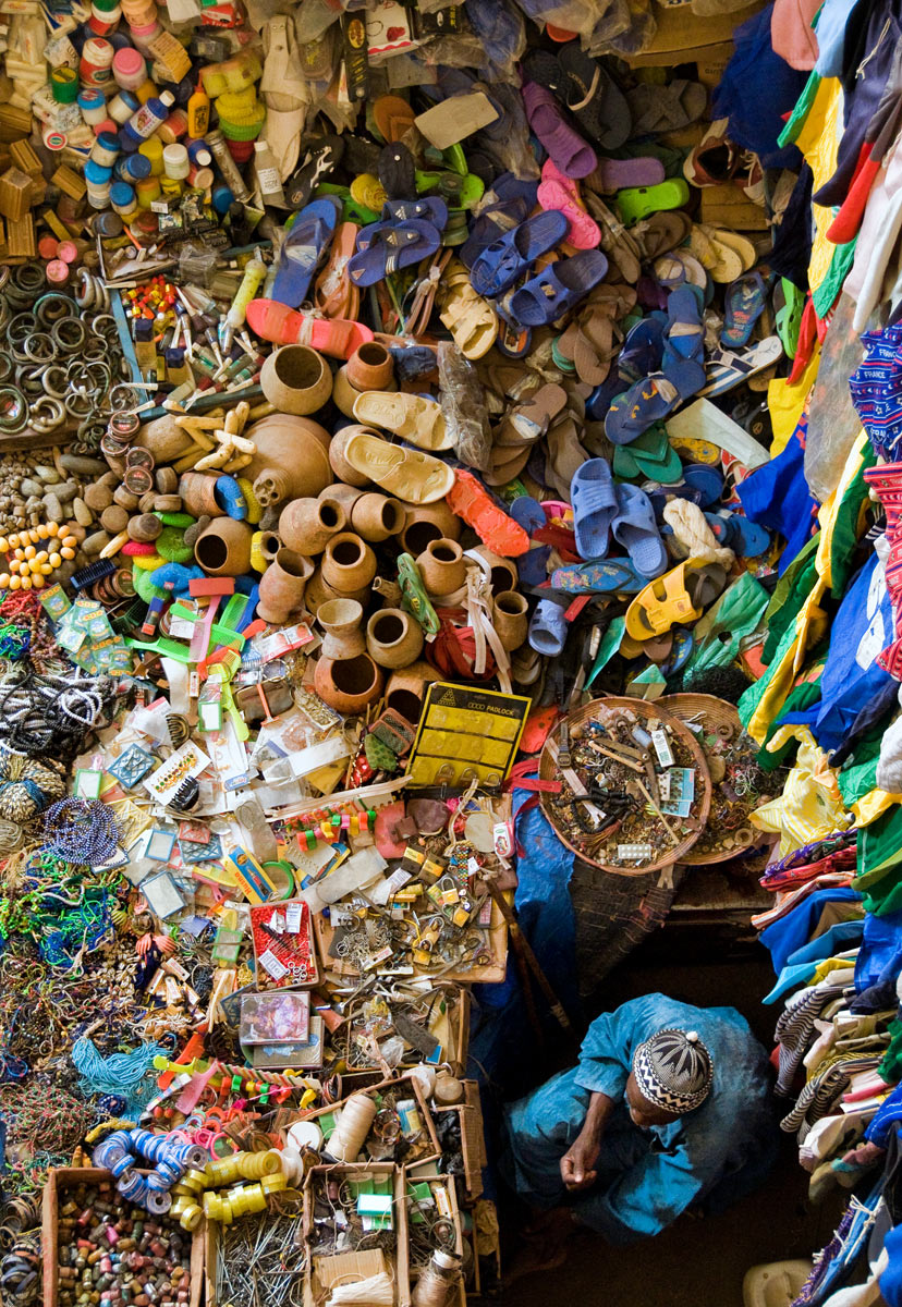 Bird's eye view of street stand, Tombouctou, 2009