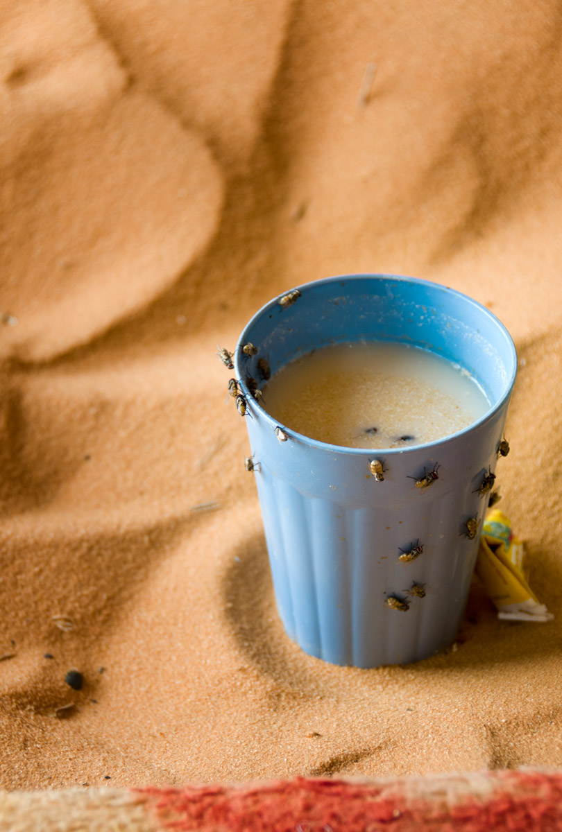 My welcome drink, Sahara desert north of Timbuktu, 2009