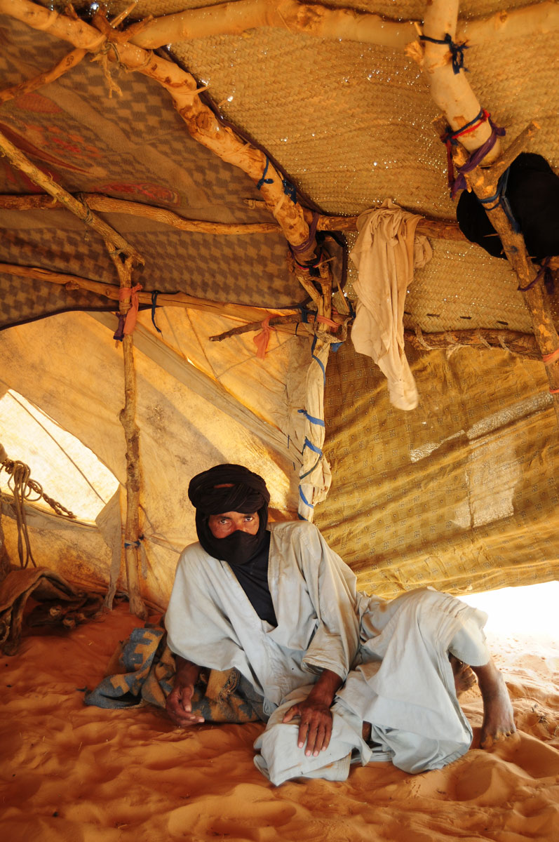 Inside the Hassaniya tent, Sahara desert north of Timbuktu, 2009