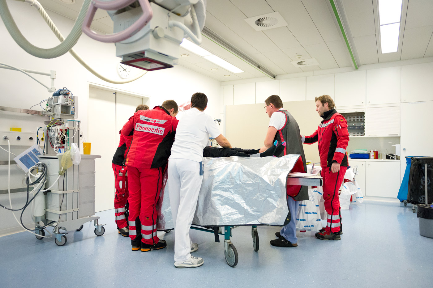 In mission with Rega, Emergency Room, Kantonsspital Graubünden, Chur (GR), 2013