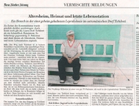 Neue Zürcher Zeitung, Article «Die letzte Leprakolonie», 2006